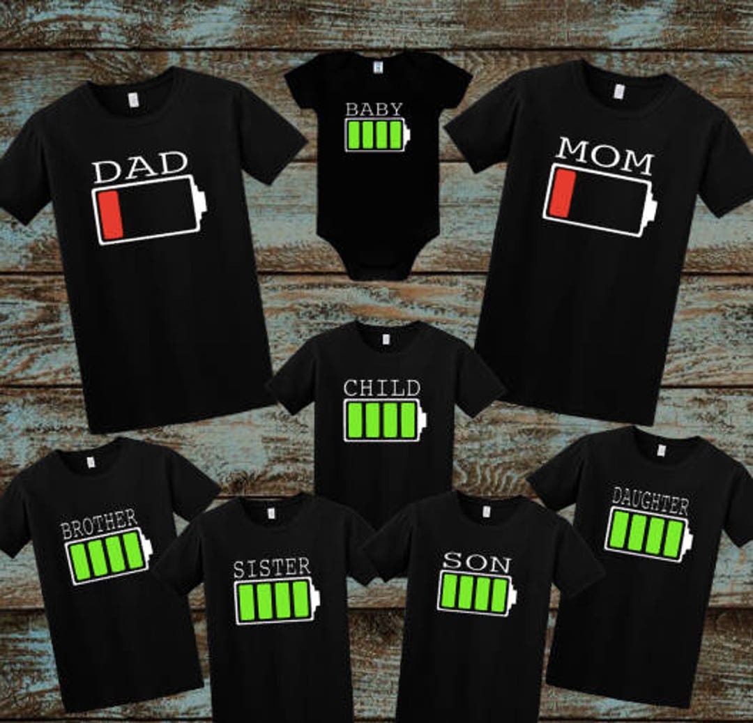 Battery Family Shirts, Battery Recharge, Daddy Low Battery, Mom Low ...