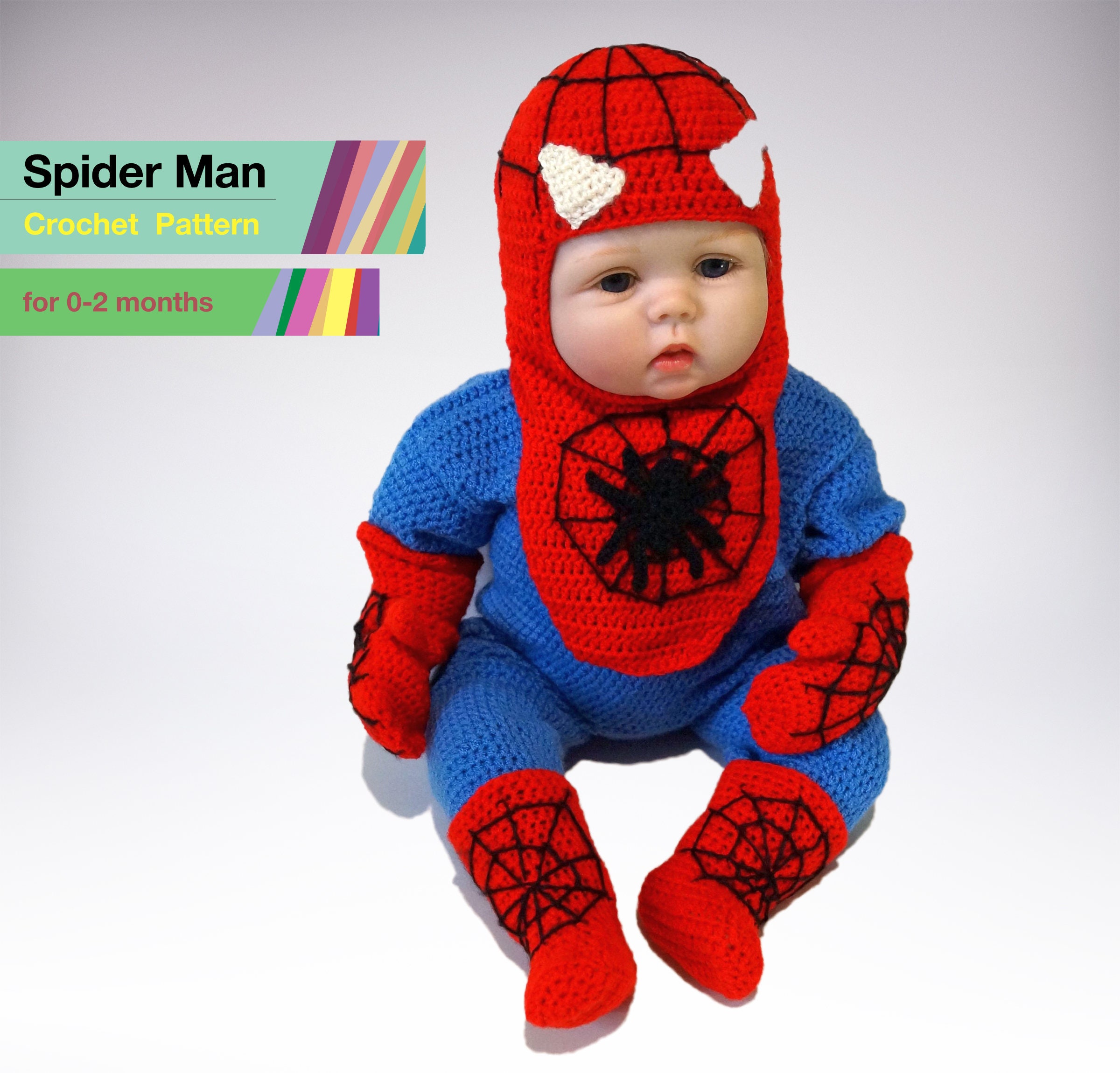 Spider Man Costume Crochet Pdf Pattern Spiderman Costume Etsy