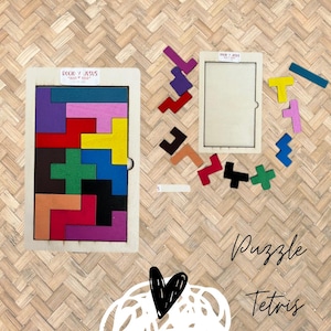 Puzzle Tetris in legno personalizzato, regalo divertente per gli ospiti di matrimoni, battesimi, comunioni o compleanni