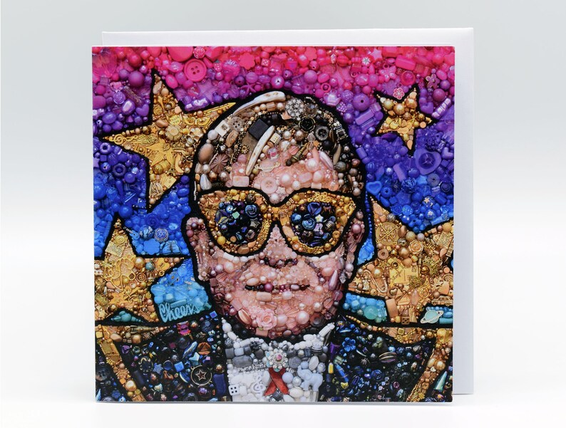 Elton John Embroidery Art Card - Etsy