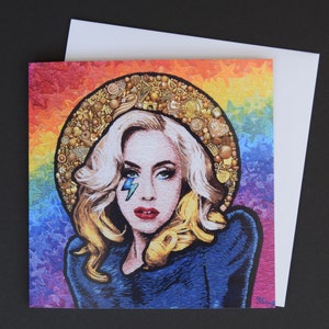 Carte artistique broderie Lady Gaga