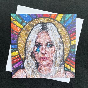 Carte artistique broderie Lady Gaga