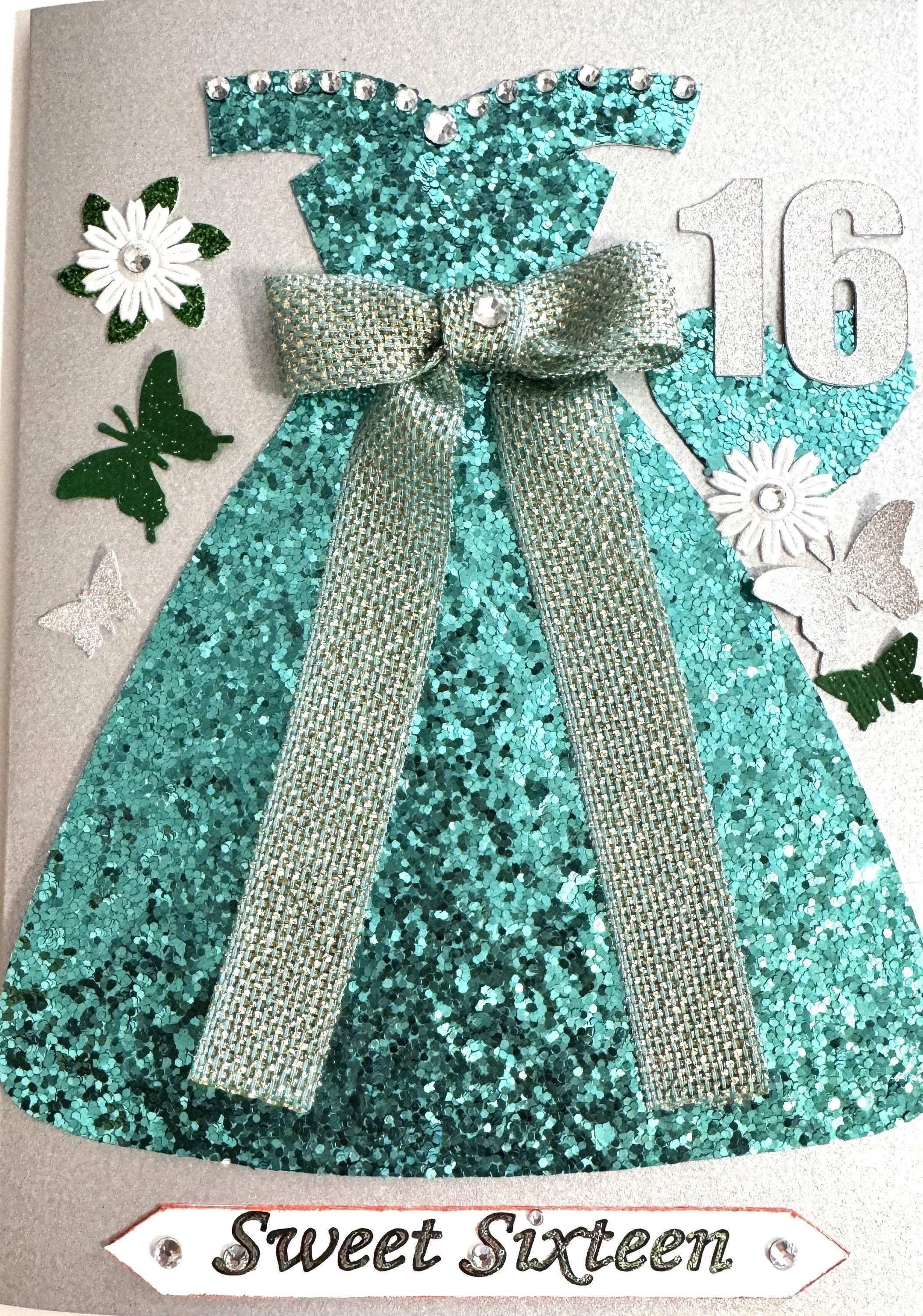 Personalized Card for Sweet Sixteen or Quinceañera | Handmade Gift Card ...