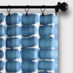 Shibori Dot Curtains,5 Colors, Curtain Panels,Drapery Window Treatments,Valance, Tier Kitchen Cafe Curtains.Custom Drapes-UNLINED