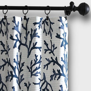 Naples Nautical Curtains,3 Colors, Coral Curtain Panels,Drapery Window Treatments,Valance, Tier Kitchen Cafe Curtains.Custom Drapes-UNLINED