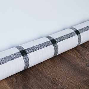 Farmhouse Windowpane Door Draft Stopper. Colors : Black & Off-White. Choose Your Length (28”L up to 42”L) *****UNFILLED