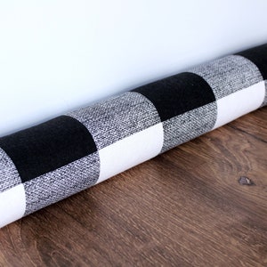 Farmhouse  Buffalo Plaid  Door Draft Stopper. Colors : Black & White. Choose Your Length ( 28”L up to 42”L) Various Colors  *****UNFILLED