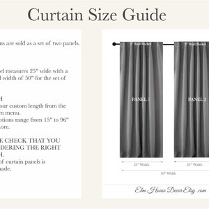 Finders Keepers Cafe Curtains Tier Curtains Custom Curtains Set of 2 Panels Select Your Custom Length from 15 to 96 Long-UNLINED image 6