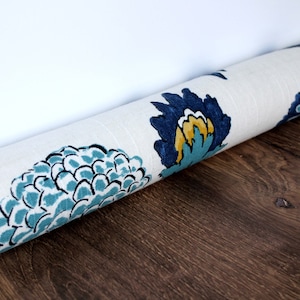 Auretta Peacock Blue  Door Draft Stopper. Colors: Blue, Black, Yellow, Teal  & White. Choose Your Length ( 28”L up to 42”L) ****UNFILLED