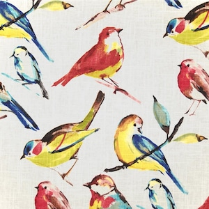 Birdwatcher Draft Stopper. Colors: Red, Yellow, Brown, Blue & Cream. Choose Your Length ( 28”L up to 42”L) ****UNFILLED