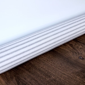 Gray Classic Ticking  Door Draft Stopper. Colors: Grey & Ivory  .Choose Your Length ( 28”L up to 42”L) *****UNFILLED