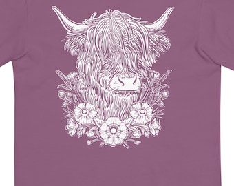 Highland Cow T-Shirt: Unisex Garment-Dyed Heavyweight Cotton Tee