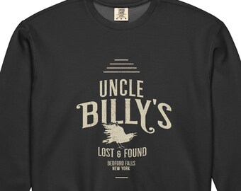 uncle billy, wonderful Life, garment-dyed fleece crewneck sweatshirt, classic Christmas Movie