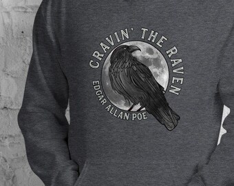 Edgar Allan Poe Raven Graphic Unisex Hoodie: Gothic Literature Gift