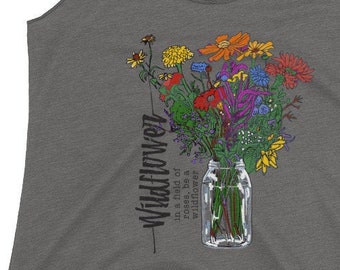 Wildflower Graphic Racerback Tank Top: Women's Summer Apparel