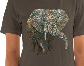 Elephant T-Shirt: Animal Lover Gift, Earthy Design