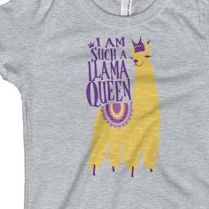 Personalized I am such a Llama Queen! Printed t shirt - Cute Short Sleeve Round Neck Kids t-shirts - Gift for Her - Girls Clothing