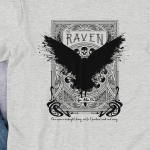 Raven Short-Sleeve Unisex T-Shirt, Edgar Allen Poe, The Raven Poem, Black Birds, Goth