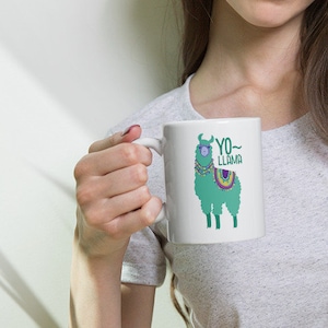 Llama Gifts: Printed Coffee Mug - Cute llama Tea Mugs - White Ceramic Mug - Funny Birthday Gift for Animal Lovers llama Cup