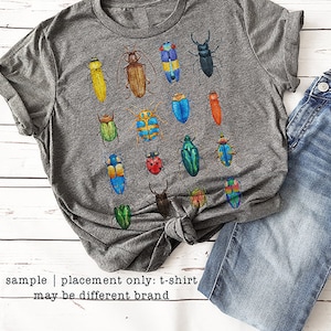 Bugs Printed T-shirts, Unisex Short Sleeve T-Shirt, Beetles Kids Tee, Unique Gift for Insects Lovers, Kids Clothing