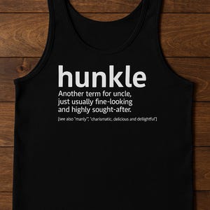Funny Uncle Tank Top | Hunkle for New Uncle, Men's Cotton Jersey Athletic Tank in black