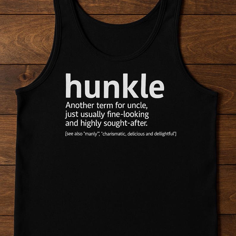 Funny Uncle Tank Top | Hunkle for New Uncle, Men's Cotton Jersey Athletic Tank in black