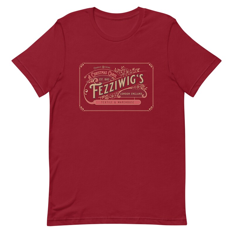 Unique Christmas Carol, Fezziwig's Shop, Unisex t-shirt, Scrooge and Marley,
