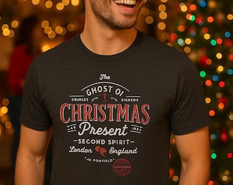Ghost of Christmas Present Tee, Dickens-Inspired Holiday t-Shirt