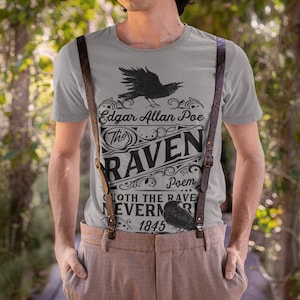 The Raven Shirt Edgar Allan Poe Dark Poetry Gothic Literature Tee image 1
