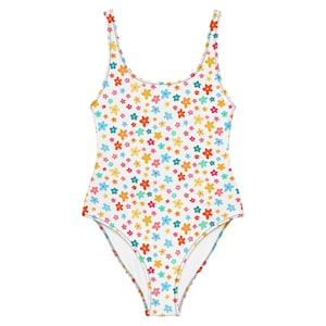 Floral One-Piece Swimsuit: Vibrant Flower Pattern, Cheeky Fit