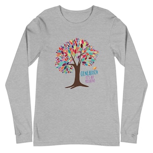 Genealogy Its All Relative T Shirt, Long Sleeve Family History Tee, Novelty Gift for Genealogist, Unisex Family Reunion Shirt