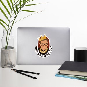 Wat zou RBG doen sticker, schattige bubble gratis laptop sticker, Ruth Bader Ginsburd stickers voor vrouwenrechten