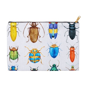 Bugs, Bugs And More Bugs,  Accessory Pouches, make up bag, insect print, beetles print, pencil bag, fun bug bag,
