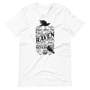 The Raven Shirt Edgar Allan Poe Dark Poetry Gothic Literature Tee image 8