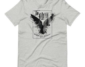 Raven Shirt: Gothic Edgar Allan Poe Design - Dark Academia, 100% Cotton, Unisex Casual Wear