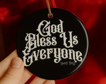 Ceramic Christmas Ornament God Bless Us Everyone a Christmas Carol Ebenezer Scrooge and Marley Charles Dickens Holiday Tree Decoration Gift