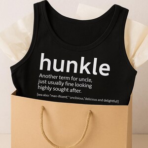 Funny Uncle Tank Top | Hunkle for New Uncle, Men's Cotton Jersey Athletic Tank in black