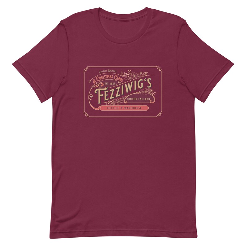 Unique Christmas Carol, Fezziwig's Shop, Unisex t-shirt, Scrooge and Marley,