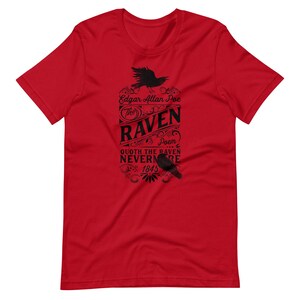 The Raven Shirt Edgar Allan Poe Dark Poetry Gothic Literature Tee image 4