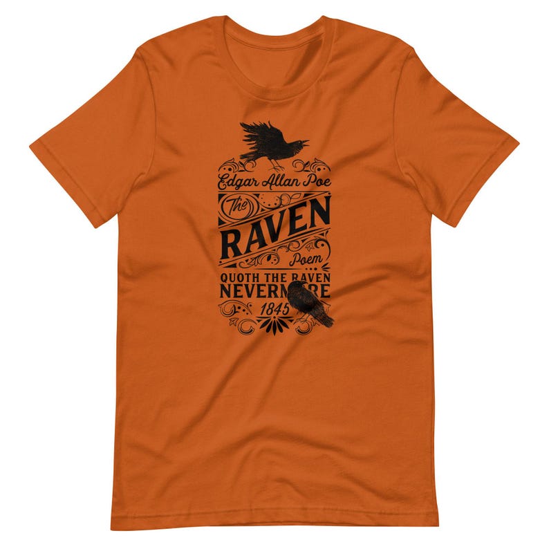 The Raven Shirt Edgar Allan Poe Dark Poetry Gothic Literature Tee image 5