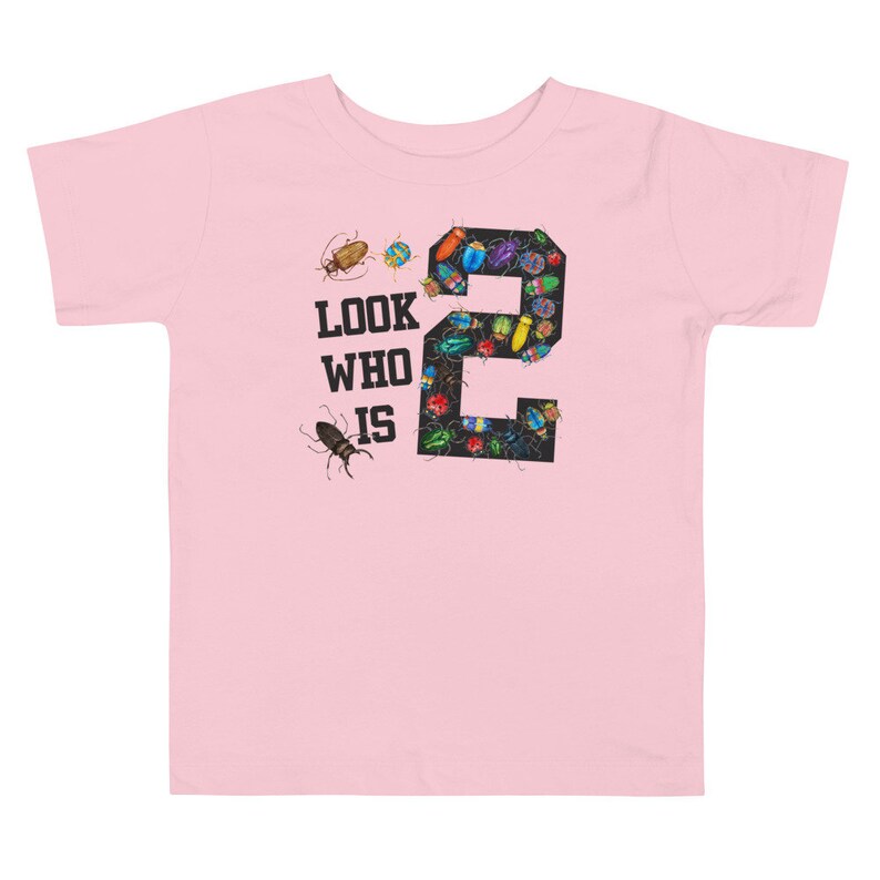 two year old, bug birthday party Toddler Short Sleeve Tee, look who is two, bug theme gift, bug theme party, toddler t-shirt, birthday