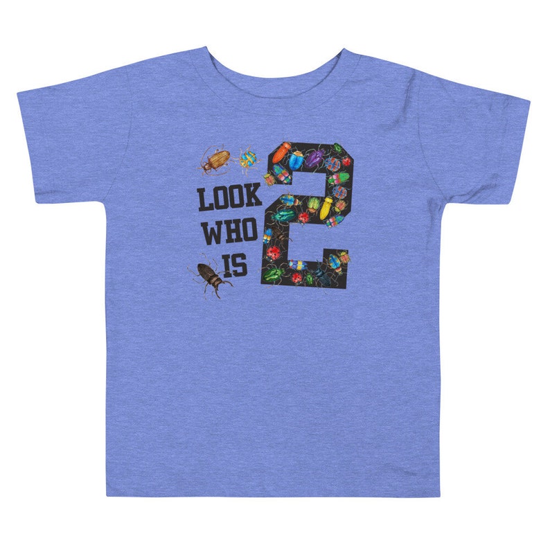 two year old, bug birthday party Toddler Short Sleeve Tee, look who is two, bug theme gift, bug theme party, toddler t-shirt, birthday