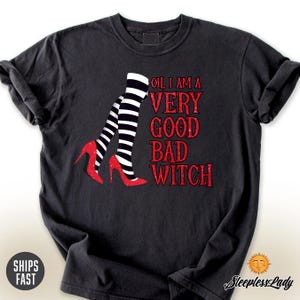 Wicked Witch T-Shirt: Striped Legs & Ruby Heels - Wizard of Oz Inspired
