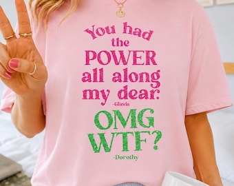 Camiseta de Glinda y Dorothy - Camiseta brillante de Oz - Divertido estampado del Mago de Oz, 100% algodón, ropa casual unisex
