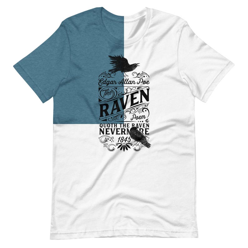 The Raven Shirt Edgar Allan Poe Dark Poetry Gothic Literature Tee image 6