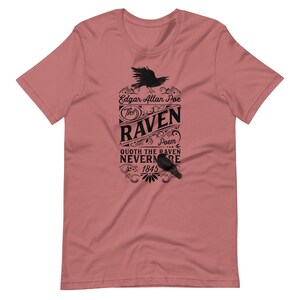 The Raven Shirt Edgar Allan Poe Dark Poetry Gothic Literature Tee image 7