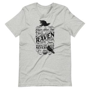The Raven Shirt Edgar Allan Poe Dark Poetry Gothic Literature Tee image 2