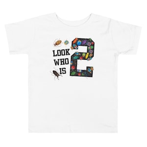 two year old, bug birthday party Toddler Short Sleeve Tee, look who is two, bug theme gift, bug theme party, toddler t-shirt, birthday