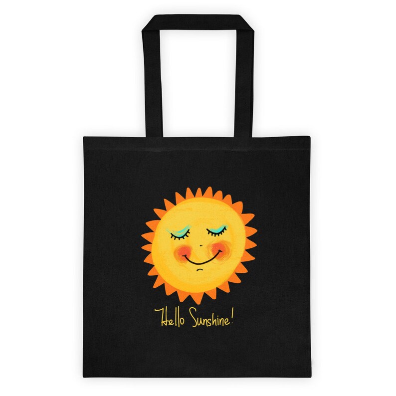 School bag Hello Sunshine Tote bag Book Bag supplies bag, Reusable Grocery bag