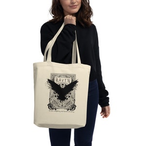 Edgar Allan Poe Classic Poem The Raven, Eco Tote Bag